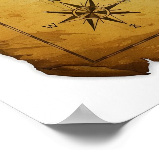 Vintage versteckte Weltkarte Poster (Ecke)