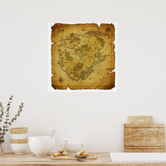 Vintage versteckte Weltkarte Poster (Küche)