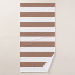 Vintage vertikale Streifen Mocha Mousse White Badehandtuch