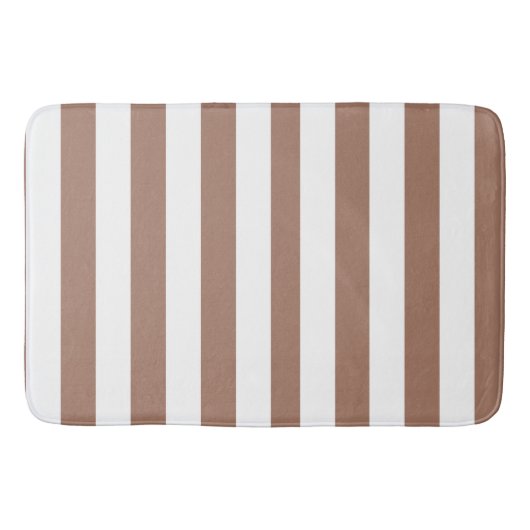 Vintage vertikale Streifen Mocha Mousse White Badematte (Vorderseite)