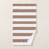 Vintage vertikale Streifen Mocha Mousse White Badhandtuch Set (Handtuch)