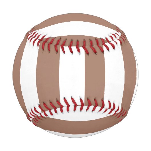 Vintage vertikale Streifen Mocha Mousse White Baseball (Vorderseite)