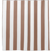 Vintage vertikale Streifen Mocha Mousse White Duschvorhang (Vorderseite)