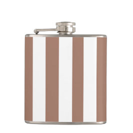 Vintage vertikale Streifen Mocha Mousse White Flachmann