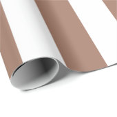 Vintage vertikale Streifen Mocha Mousse White Geschenkpapier (Rolleneckpunkt)