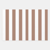 Vintage vertikale Streifen Mocha Mousse White Geschenkpapier Set (Vorderseite)