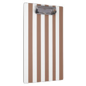 Vintage vertikale Streifen Mocha Mousse White Klemmbrett (Rechts)