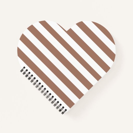 Vintage vertikale Streifen Mocha Mousse White Notizblock (Vorderseite)