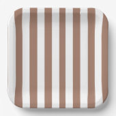 Vintage vertikale Streifen Mocha Mousse White Pappteller (Vorderseite)