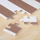 Vintage vertikale Streifen Mocha Mousse White Puzzle (Seite)