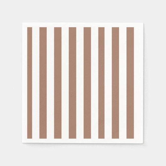Vintage vertikale Streifen Mocha Mousse White Serviette (Vorderseite)