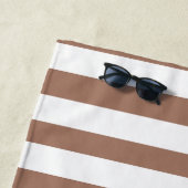 Vintage vertikale Streifen Mocha Mousse White Strandtuch (Beispiel)