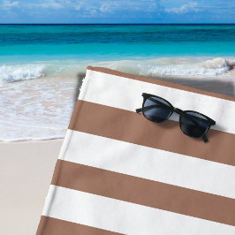 Vintage vertikale Streifen Mocha Mousse White Strandtuch