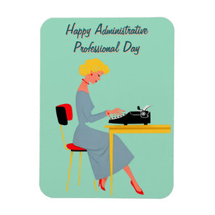 Vintage Verwaltungsassistentin – Retro-Büro  Magnet