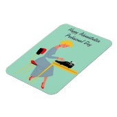 Vintage Verwaltungsassistentin – Retro-Büro Magnet (Linke Seite)