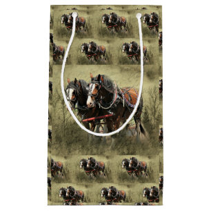 Vintage verwitterte Clydesdale-Postkarte Kleine Geschenktüte