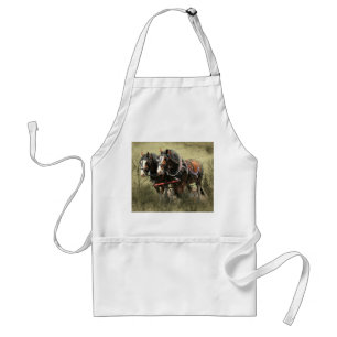Vintage verwitterte Clydesdale-Postkarte Schürze
