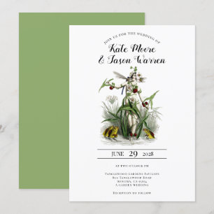 Vintage verzauberter Garten Fee grüne Hochzeit Einladung