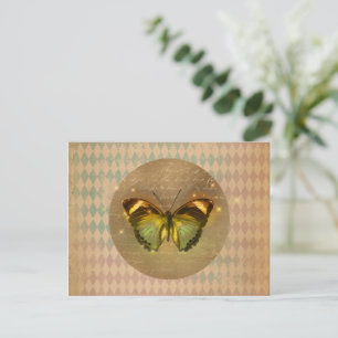 Vintage verzauberter Schmetterling Postkarte