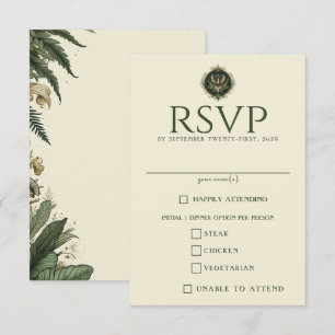 Vintage Verzauberter Wald Essensauswahl RSVP Karte