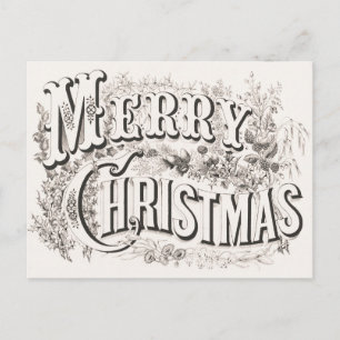Vintage verziert elegante Frohe Weihnachten Postkarte
