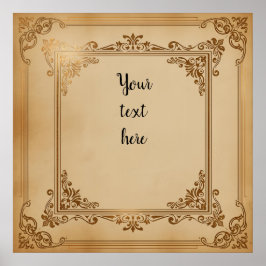 Vintage Verzierte anpassbare Vorlage - Eleganter B Poster