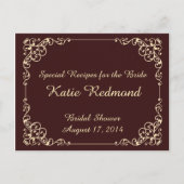 Vintage Verzierte Brautparty Einladungspostkarte (Vorderseite)