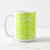 Vintage verzierte Chartreuse Damast-mit Kaffeetasse (Links)