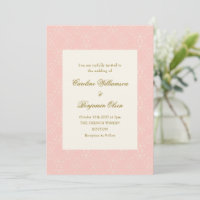 Vintage Verzierte Damaske Rosa Hochzeit