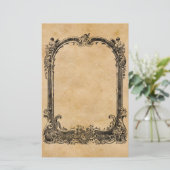 Vintage verzierte dekorative Grenze Briefpapier (Stehend Vorderseite)
