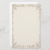 Vintage Verzierte Elegante Cremeware Briefpapier (Vorne/Hinten)
