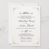 Vintage Verzierte Goldene Ecken Einladung (Vorderseite)