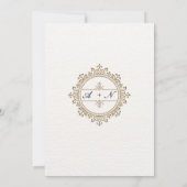 Vintage Verzierte Goldene Ecken Einladung (Rückseite)