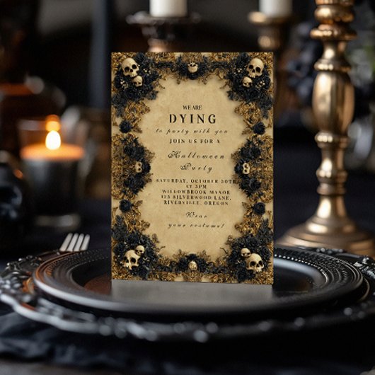 Vintage Verzierte Gothic Spuk Soirée Einladung