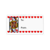 Vintage Verzierte Herzkönigin Adressaufkleber (Vorne)