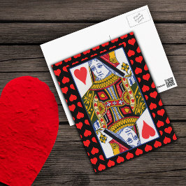 Vintage Verzierte Herzkönigin Postkarte