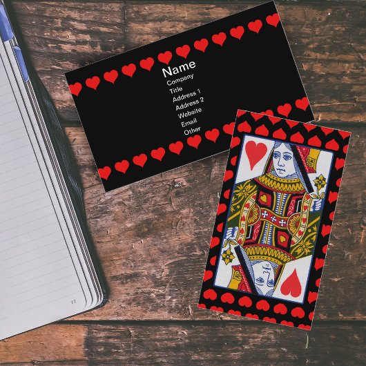 Vintage Verzierte Herzkönigin Visitenkarte