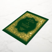 Vintage Verzierte Hochzeit an der Blumengrenze Folieneinladung (Gedreht)