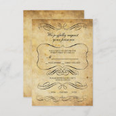 Vintage Verzierte Hochzeit RSVP (Vorne/Hinten)