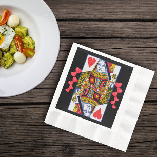 Vintage Verzierte Königin mit Herz Serviette
