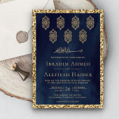 Vintage Verzierte Lanterns Blaue Goldmedaille Einladung