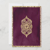 Vintage Verzierte Laternen-Pflaumen-Hochzeit Einladung (Rückseite)