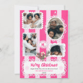 Vintage verzierte Rahmen Rosa Weihnachten 5 Fotos (Vorderseite)