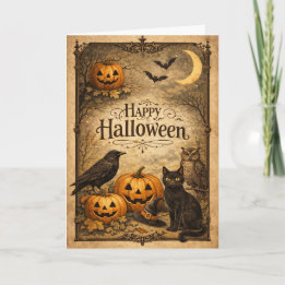 Vintage verzierter Halloween Karte