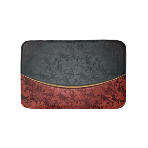 Vintage Verzierung rot und schwarz Badematte