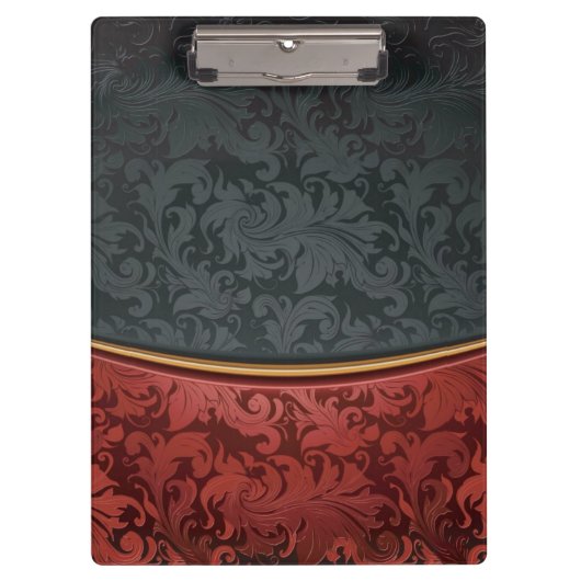 Vintage Verzierung rot und schwarz Klemmbrett (Vorderseite)