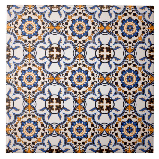 Vintage Verzierungs-Muster-Boden-Keramik-Fliese Fliese (Vorderseite)