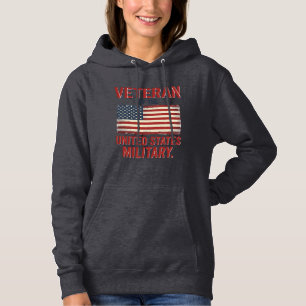 Vintage Veteran USA-Flagge Militär-Vektor-Design_1 Hoodie