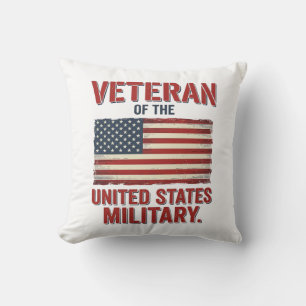 Vintage Veteran USA-Flagge Militär-Vektor-Design_1 Kissen