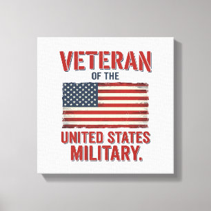 Vintage Veteran USA-Flagge Militär-Vektor-Design_1 Leinwanddruck